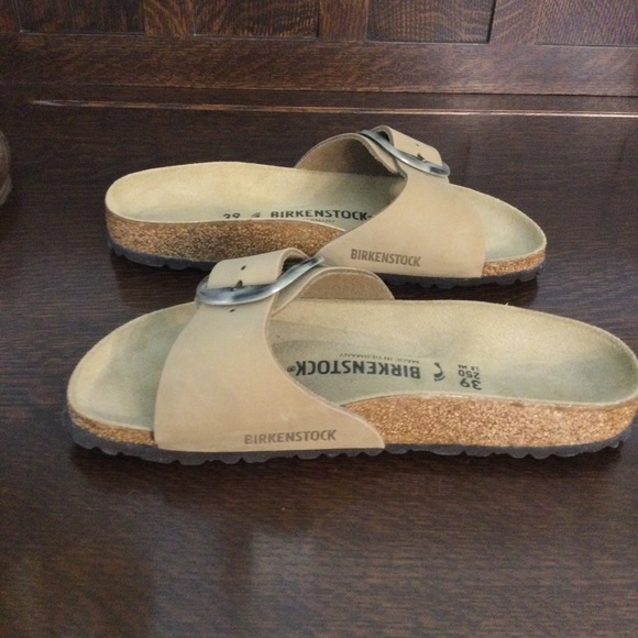 Birkenstock Madrid Torty Big Buckle Sandal Mud Green Nubuck Leather 39 New - Picture 3 of 8